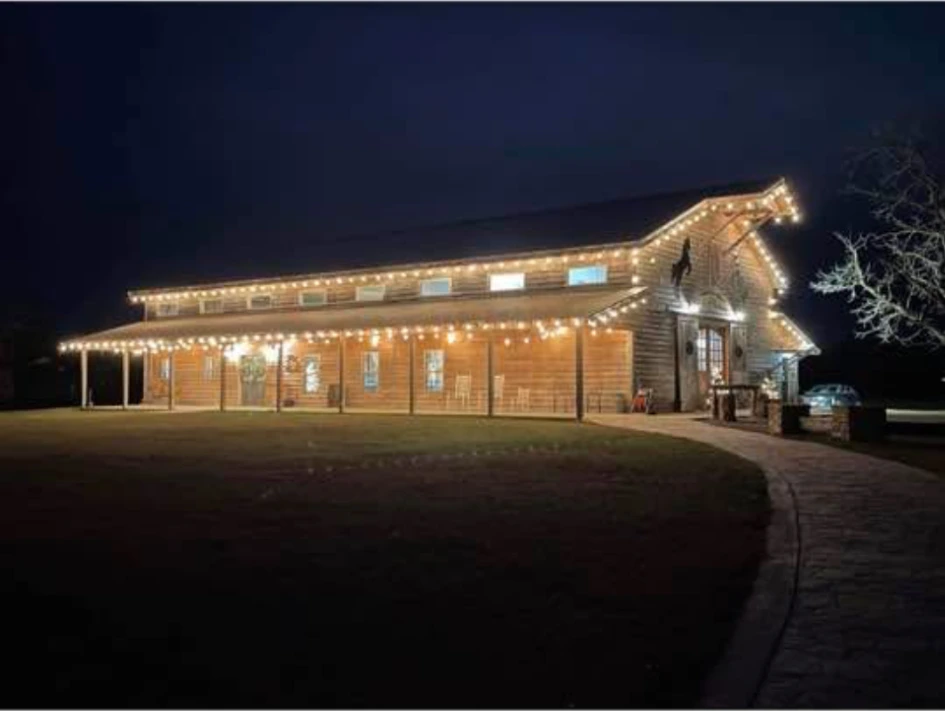 Bullard Farm and the Hitchin Post wedding venue at night